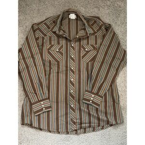 Wrangler striped vintage western Men's Button Down Shirt Size 2XT